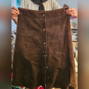 Suede brown skirt Co ed Barney's new York